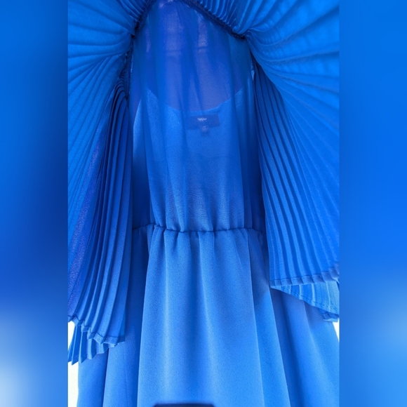 Mossimo Supply Co. Blue Pleated Dress Size Large (EUC) - Picture 7 of 10